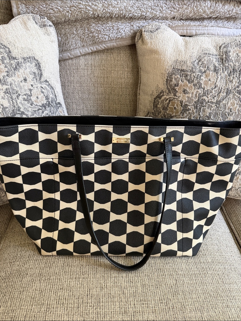 kate spade Black and White Geometric Tote